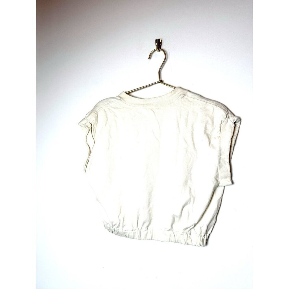 Vtg 90s Sunflower Floral Cropped USA T Shirt - Picture 6 of 7